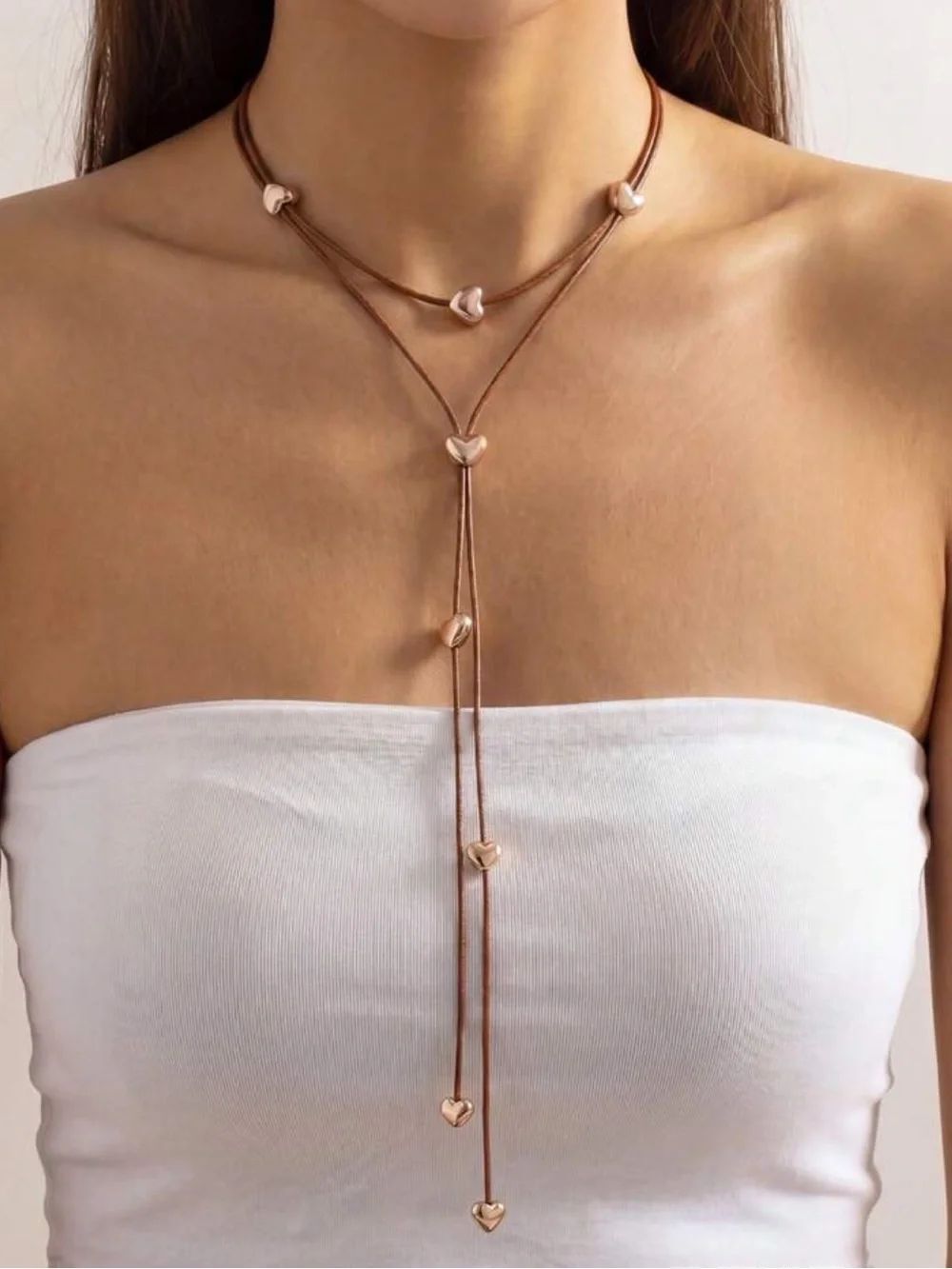 Boho heart necklace N2450